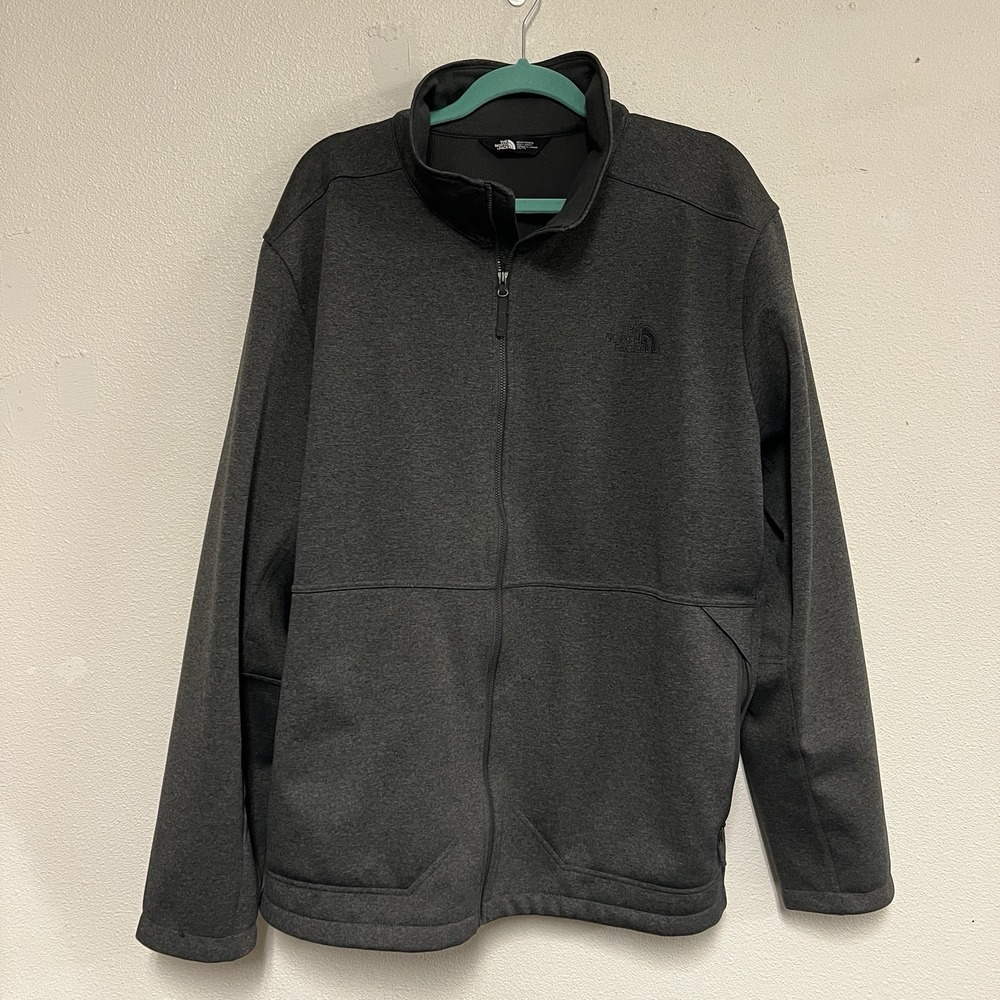 The North Face Canyonwall Men's XXL Gray WindWall Softshell Knit Full Zip Jacket